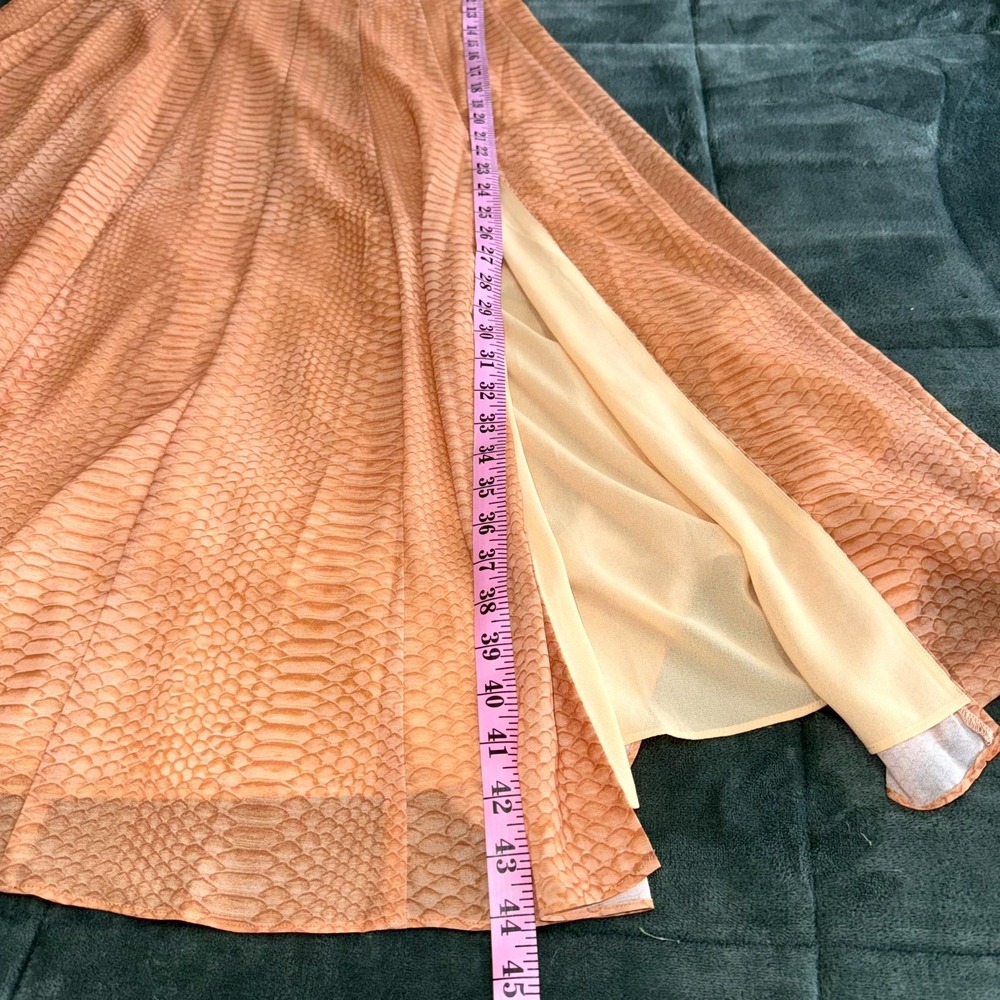 H&M Edition Strappy Chiffon Dress Womens XS Orange/Tan Sleeveless Sundress - Picture 7 of 9